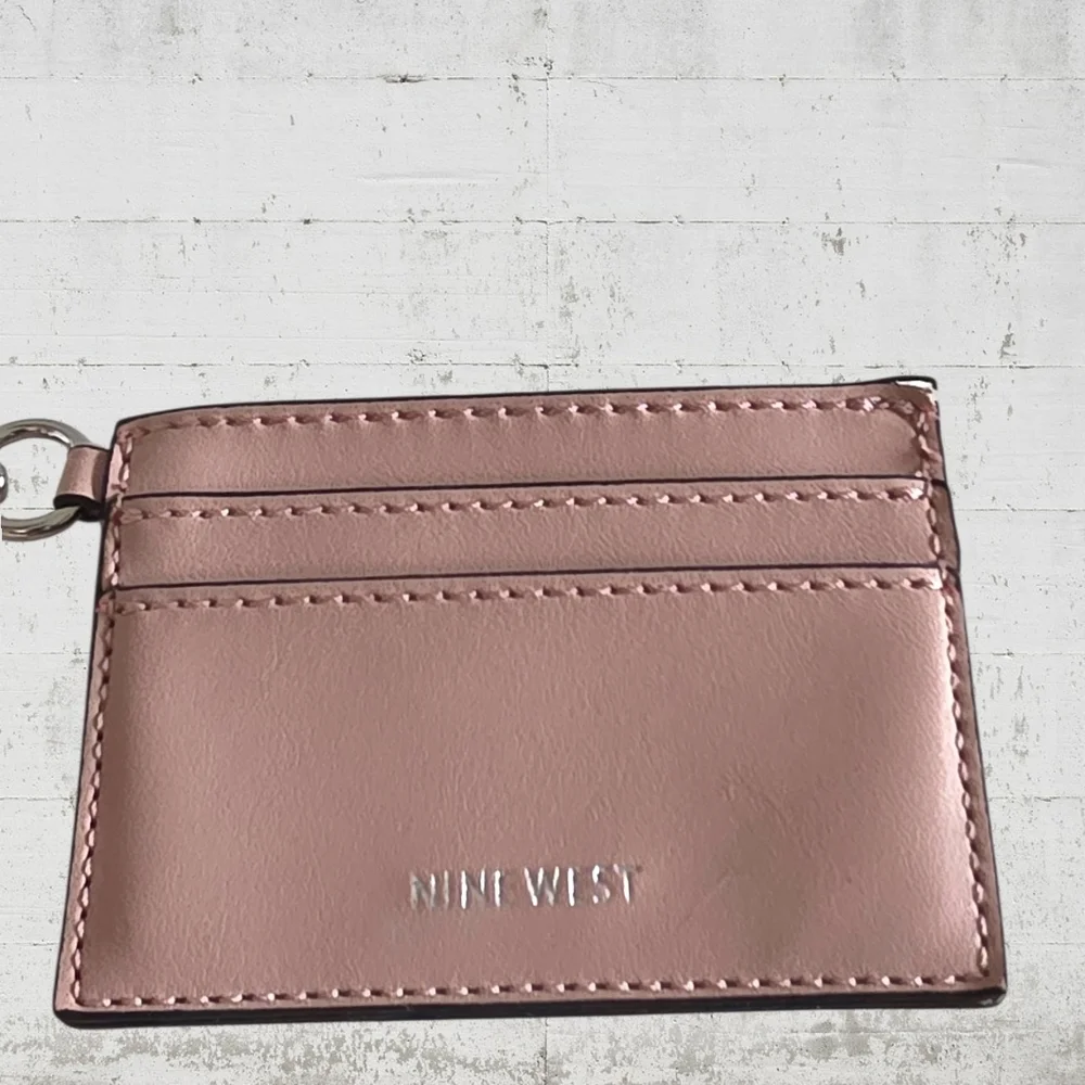 Nine West Blush AirPods Case & Card Holder Keychain Set